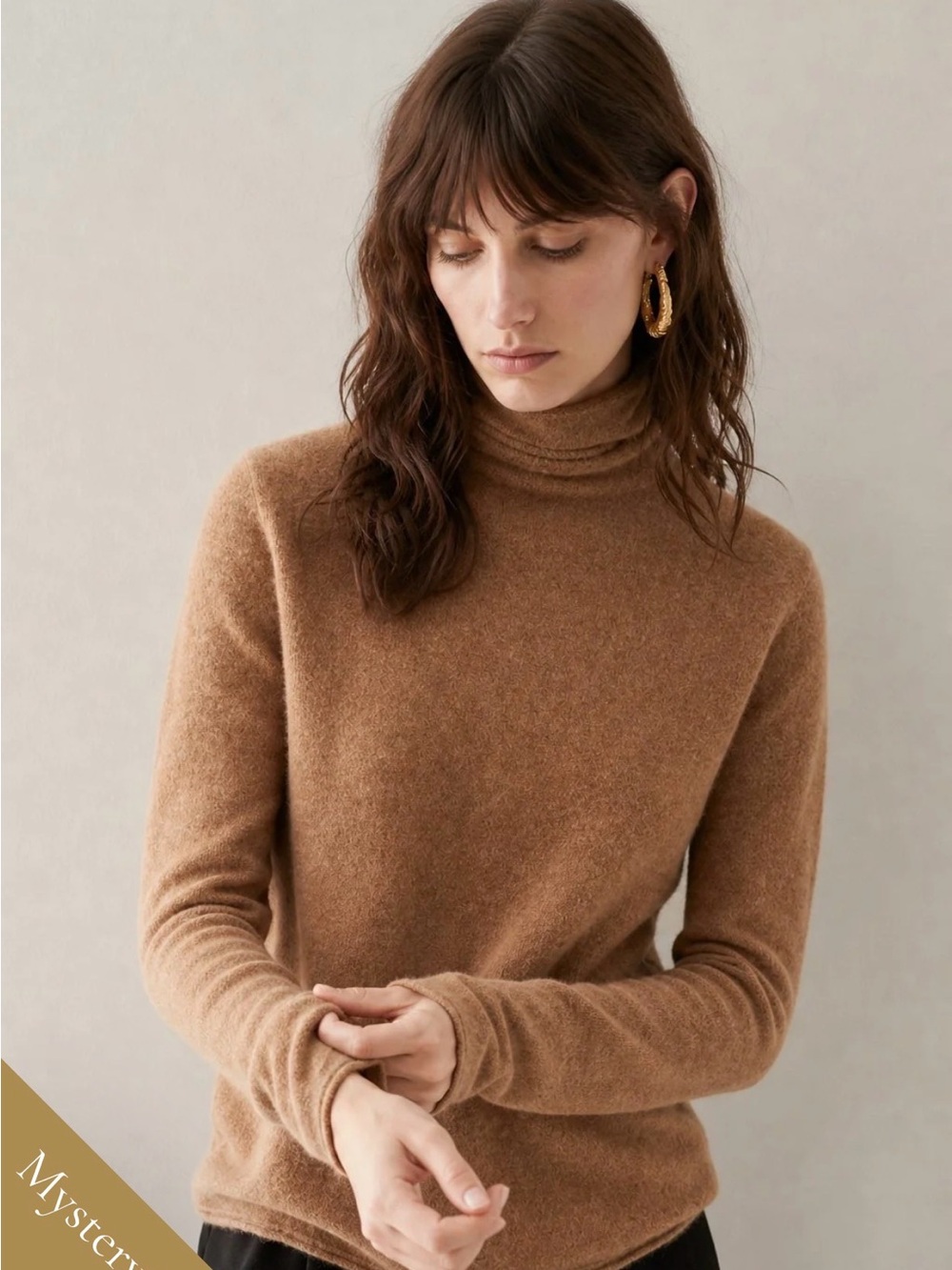 Magaschoni Brown 100% CashmereTurtleneck Sweater